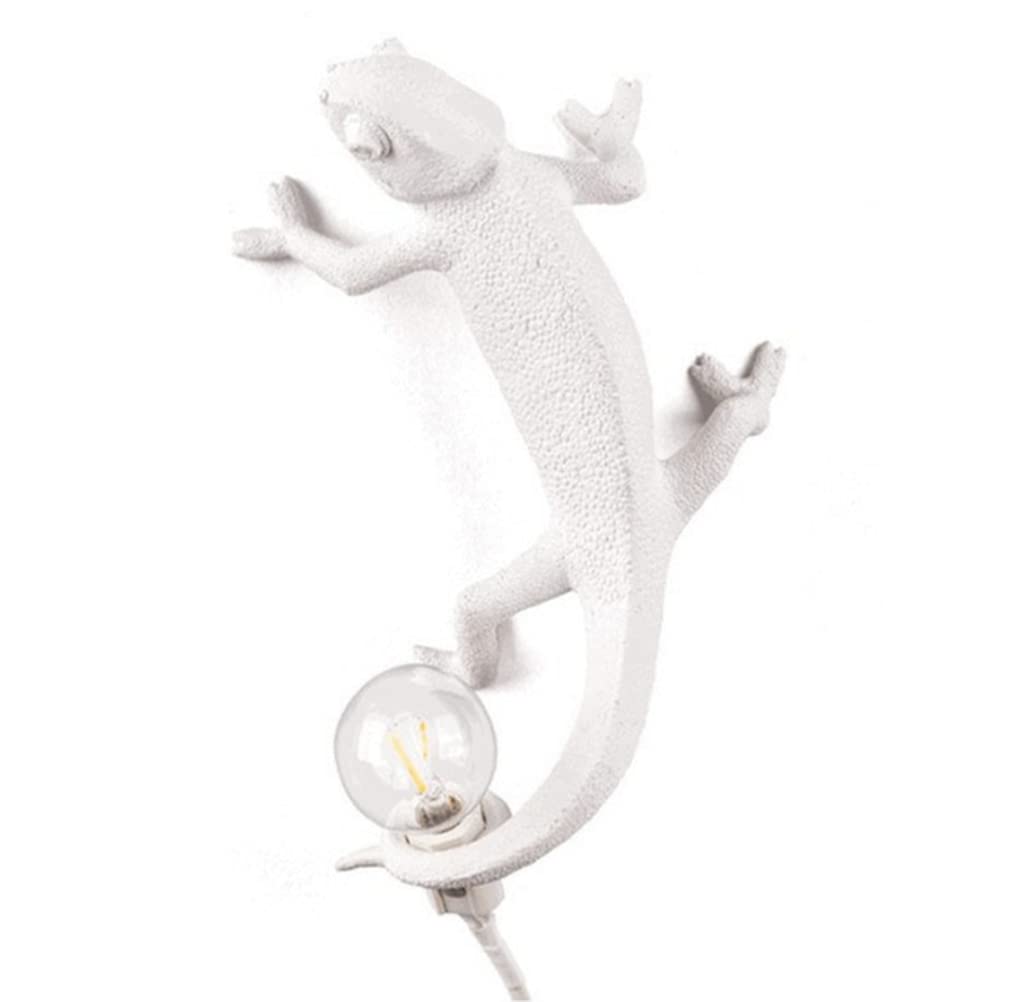 ausuky Nordic Style Lizard Desk Table Lamp Art Light Cute LED Resin Home Decor Bedroom (Wall Lamp A)