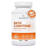 Bandini® Betacarotene | Integratore per Abbronzatura Forte Intensa e Pelle Radiosa | 180 Compresse | Apporto di Vitamina A per un Colorito Luminoso Tutto l’Anno | Sistema Immunitario