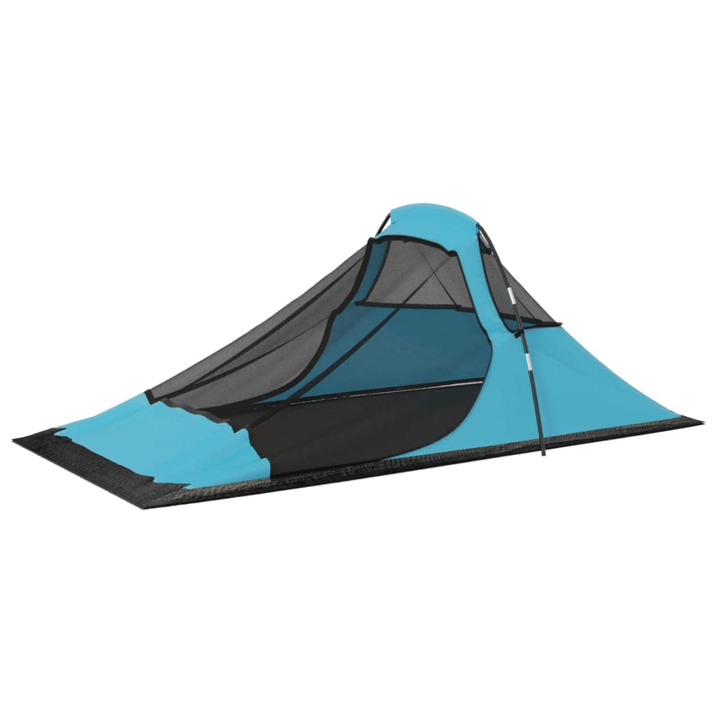 Campingzelt 317x240x100 cm Blau, leichtes Wanderzelt für 2 Personen, wasserdichtes Zelt für Camping, mit Netzfenster