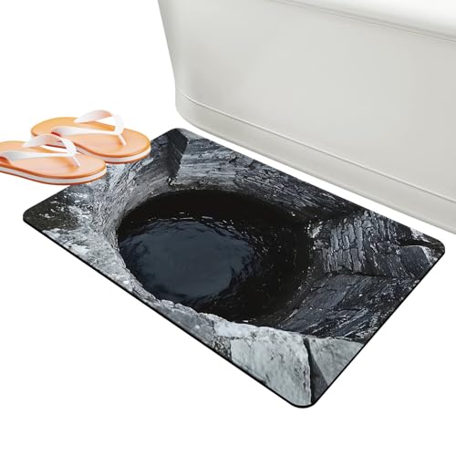 Generico Alfombras 3D con efecto de ilusión óptica – Alfombra antideslizante agujero sin fondo | Moqueta absorbente con efecto 3D | Para casa, cocina, lavadero, entrada, pasillo o dormitorio