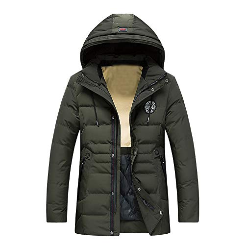 MEIbax Cazadora de Hombre Cremallera Abrigo de Invierno Caliente Chaqueta Capa Gruesa Chaqueta con Capucha de Invierno para Hombre Abrigo de algodón Acolchado