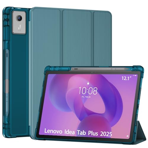 Image of ProCase Smart Case for 2025 Lenovo Idea Tab Plus 12.1 Inch /Tab K12, Teal | Slim Light Cover Trifold Stand Hard Shell Folio Smart Protective Case for Idea Tab Plus /Tab K12 (TB361FU /TB361ZU)