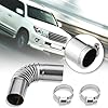 2pcs Diesel Heater Exhaust Pipe, Stainless Steel 24mm Parking Air Heater Exhaust Pipe Tube Elbow Connector with 4 Clamps for Webasto Eberspacher Diesel Boat Heater 13cm Exhaust Pipes and Tips
