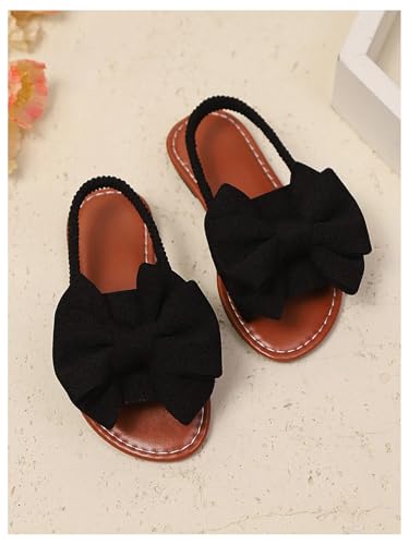 Verdusa Girl's Summer Bow Sandals Beach Vacation Open Toe Ankle Strap Flat Leather Sandals2