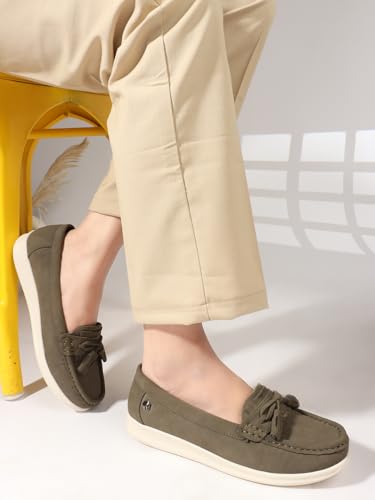 Image of Elle Women ComfortableFlats Square Toe Slip-Onfashion Shoes for Daily use, Office use, Casual use