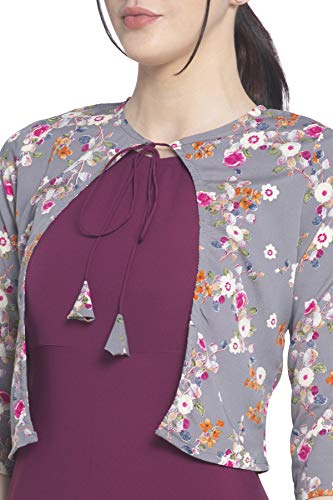 Image of Women's Crepe Jacket Kurta (ALC4045MAROON Purple 3XL)