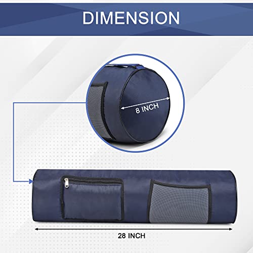 Image of Prarabdh Yoga Mat Bag Cover only with Pocket & Mobile Pouch Large Size for Women Mens (Navy Blue)