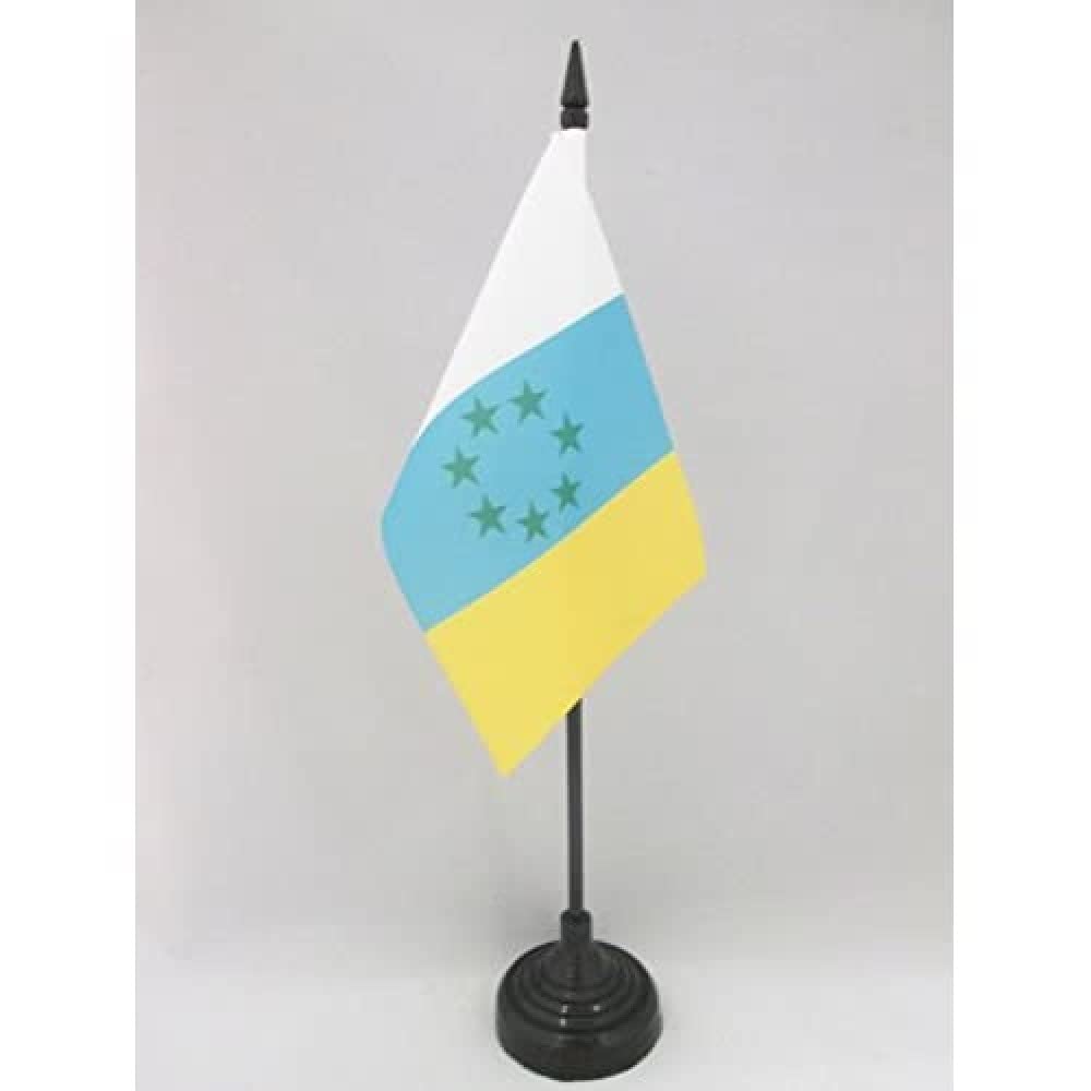 AZ FLAG Canary Islands Independentist Table Flag 15x10 cm Plastic Base — image 1