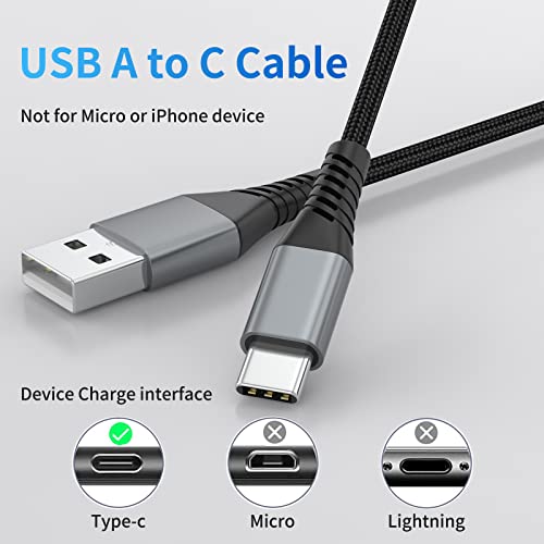 6 inch USB C Cable Short, 0.5ft 3-Pack USB A to USB C Cable Braided USB Type C Fast Charging Cable C Type Charger Cord for Samsung Galaxy S24 S23 Note 20, Moto G8, Google Pixel, iPhone 15 16 17 Pro