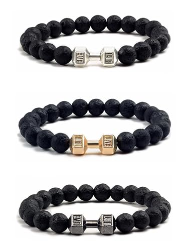 Long tiantian Heavy Bracelet for Mens Heavy Bracelets Dumbell Iron Bracelet Weighted Bracelets for Men Jewelry Gifts for Christmas