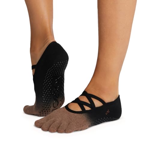 toesox Women’s Elle Full Toe Grip Socks – Non-Slip Pilates Socks, Barre & Yoga Socks with Grips, Ballet Toe Socks
