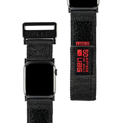 URBAN ARMOR GEAR UAG Compatible with Apple Watch Band 49/46/45/44mm, iWatch Series Ultra 2/Ultra/4-10/SE 2/SE, High Strength Nylon Weave Replacement Strap, Active Black
