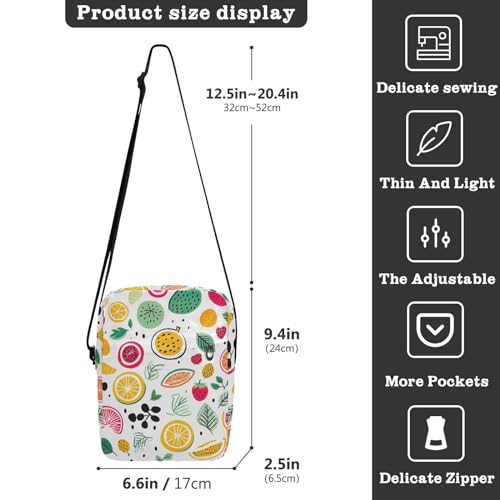 Crossbody Bag Lemon Pear Watermelon Messenger Bag for Women Men Purse Shoulder Bag Satchel Bag with Adjustable Strap 214A77593