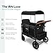 W4 Luxe Stroller Wagon (4 Seater) - Collapsible Wagon Stroller with Seats with Magnetic Buckle 5-Point Harnesses and Sun Canopy, Black