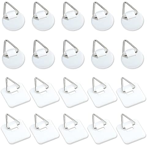 Chihutown 50 Pcs 2.5CM Invisible Adhesive Plate Hanger, Adhesive Vertical Plate Holders for Wall, Self Adhesive Plate Hangers, Wall Plate Hangers for Plate Pictures Art Decor (White) Cover