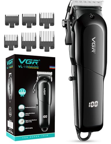 VGR VL-118 Corded & Cordless Hair Clipper, Black - Image 2