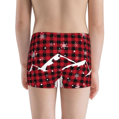 Boys' Cotton Boxer Brief Soft Underwear-Christmas Tree Buffalo Plaid3