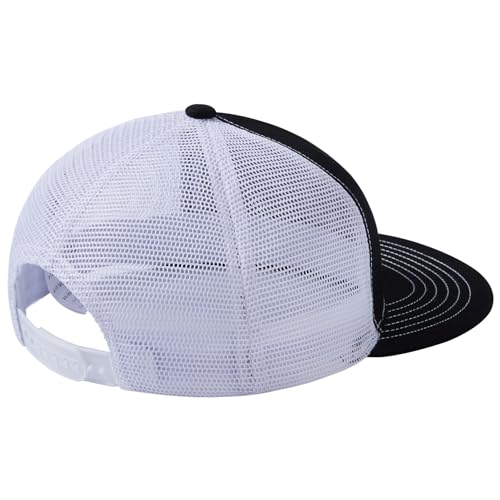 Image of BASSDASH Flat Brim Trucker Cap Adjustable Snapback Hat Mesh Back for Men Women