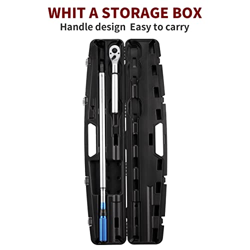 Image of BULLTOOLS 3 /4-Inch Drive Click Torque Wrench, 48-tooth High Accuracy Torque Wrench Set with a Hex Key 100-600ft.lb / 135-815Nm 1-Piece
