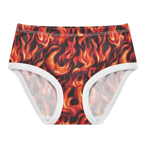 Girls Underwear Soft Cotton Flames Kids Panties in Sizes 2/3t, 4t, 5t, 6 and 8