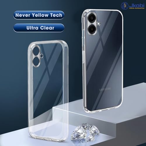 Image of Jkobi Back Cover for Samsung Galaxy A06 (Silicone Clear Shockproof Case with Camera Protection | Soft and Flexible | Transparent)