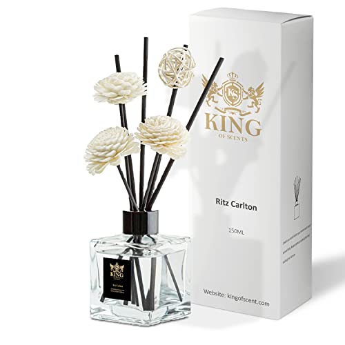 King of Scent Reed Diffuser & Oil Diffuser Sticks with Flower, Aromatherapy, Home & Kitchen Décor,Fragrance and Gift (Ritz Carlton)