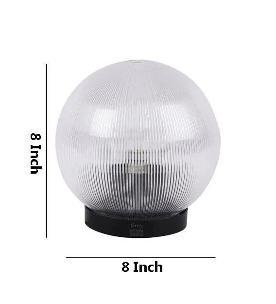 Image of 8 Inch Transparent Globe Gate Light for Main Gate Pillar, Clear Plastic Outdoor, Waterproof Pillar Post Light (Bulb Not Included) Pack of 2