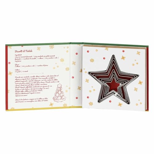 DIMENSIONI: 15,7 x 15,7 cm THUN, Set 8 Formine Biscotti a Forma di Stella in Acciaio inox, Collezione Sorprese di Natale, Formine per Biscotti da Collezione, Idea Regalo per Natale, 15,7 x 15,7 cm