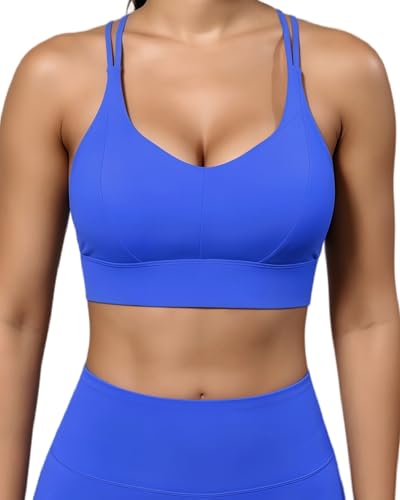 Image of Grace Form Sports Bra for Women Strappy Medium Support Push Up Padded Sports Bra for Running Workout Bra Yoga Bra