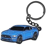 glahorse For Ford Mustang Keychain，For Ford Mustang Accessories 2015-2020，Metal Keychain (Blue)
