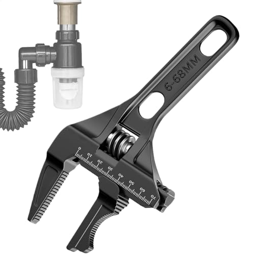 Adjustable Wrench, 0.24-2.68 Inches Crescent Wrench, Aluminum Alloy Wrench, Household Repair Wrench, Anti-Slid Wide Jaw Wrench, Black Oxide Wrench, Adjustable Crescent Wrench, Aluminum Alloy Crescent