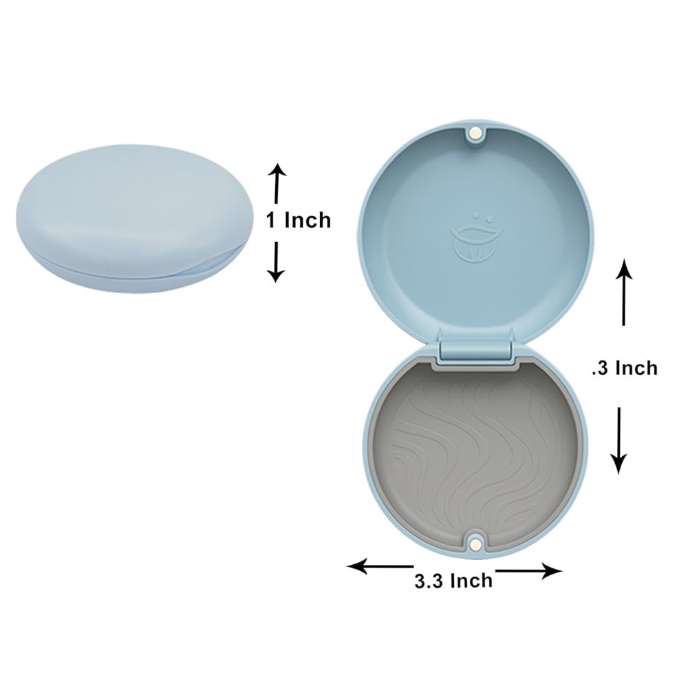 Dentosmile Slim Aligner Case/Aligner and Retainer Case/Dental Orthodontic Retainer Box - Sky Blue Colour with Silicone Layer (10) 1