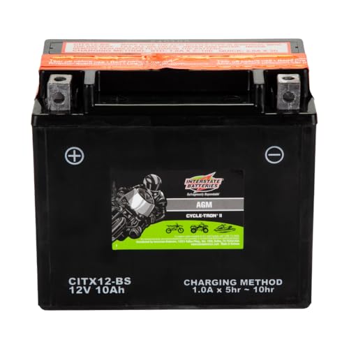 Image of Interstate Batteries YTX12-BS Powersports Battery 12V 10Ah 175CCA AGM
