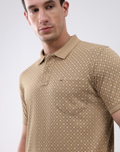 Image of Monte Carlo Men's Regular Fit T-Shirt | Printed Design | Collar Neck Button Closure | Half Sleeves Casual Fashion Wear Tshirt for Men's (Pack of 1)