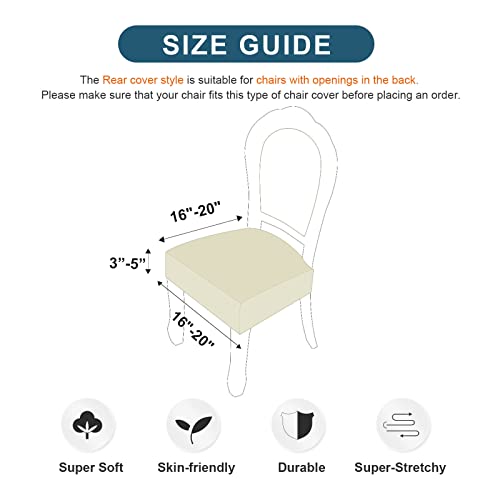 Genina Waterproof Seat Covers for Dining Room Chair Covers Waterproof Dining Chair Covers (6 PCS-Rear-Covered, Beige) by Genina - Image 4