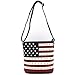 WESTERN ORIGIN American Flag Stars and Stripes Rhinestone Studs Crossbody Handbag USA Patriotic Women Purse Leather Single Shoulder Bag (Red White Blue)