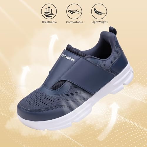 Image of Diabetic Shoes for Men Extra Wide Walking Shoes Swollen Feet Shoes for Neuropathy Adjustable Closure with Arch Support