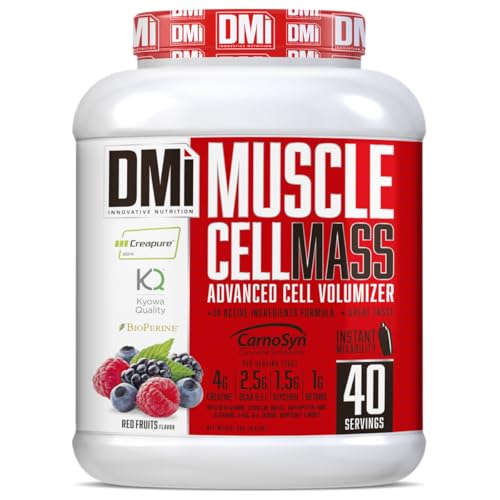 Muscle Cell Mass, 2 kg, Voluminizador celular com creatina Creapure, BCAA 8:1:1, glutamina e citrulina | sabor frutos vermelhos