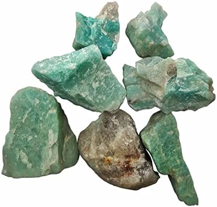 Certified Amazonite Raw Stone 200 Gm (2–4 Pcs) with Original Authenticity Certificate | Natural Crystal Rough Stones for Home Decor Decorative Gemstone for Living Room, Office & Meditation Space | Gift Item for Spiritual Decor