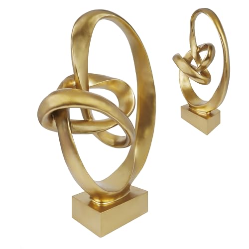 Figura decorativa moderna en forma de nudo dorado miniatura 3