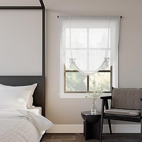 Archaeo Linen Tie-up Balloon Window Shade, White Cover