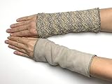  WendeStulpen Armstulpen Handstulpen Fleece Häkeloptik schlamm