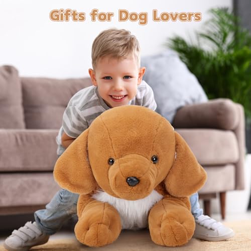 MorisMos riesen Golden Retriever Hund Kuscheltier XXL, 80cm lang groß Hund stofftier plüschtier,Geschenk Kinder Baby