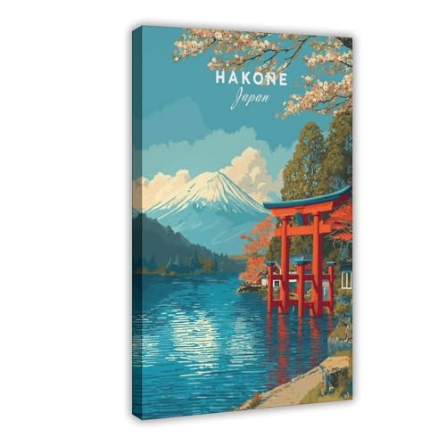 Impression sur toile Mont Fuji Lake Ashi, décoration murale haut de gamme