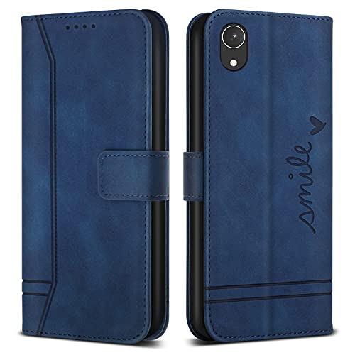 Bravoday Coque pour Galaxy A03 Core, Etui Cuir avec Magnetique, Flip Pochette Housse pour Galaxy A03 Core Protection, Bleu