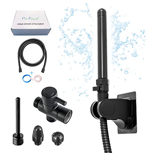 Black - Enema Kit For Colon Cleansing - Enema Shower Attachment - Douche Kit - Colon Cleansing Nozzle - Colonic Irrigation Home Kit - Complete 9 Pieces Set For Men And Women - Easy To Install #TOP25