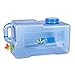 Acqua Tanica Con Rubinetto Di Scarico 25 Litri Serbatoio Dell'acqua Per Auto Bottiglia D'acqua In Plastica PC Quadrato Con Coperchio Del Foro Contenitore Per Acqua Potabile Con Coperchio Per Esterni,
