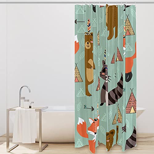 Rideau de douche imperméable renard forêt 183x183 cm rigolo - 3
