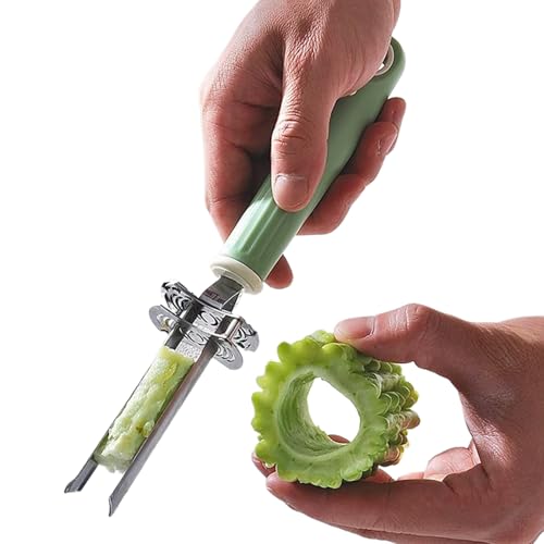 Nhujevkom Descorazonador De Pimientos De Acero Inoxidable | Extraedor De Núcleos - Herramienta De Cocina Para Quitar Semillas Preparación Comidas Cenas Familiares Cocina Diaria
