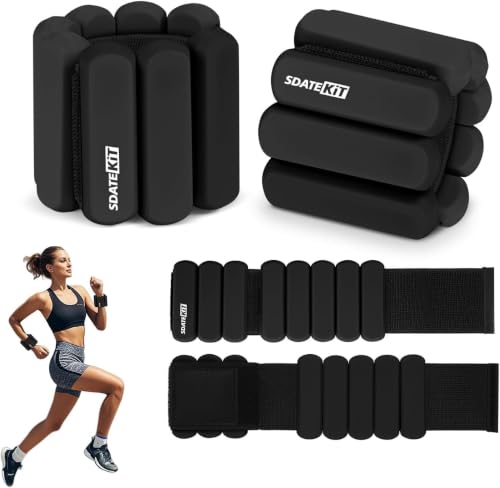 Image of Wrist Ankle Weights for Women 2 Pack(1lb Each), Ideal for Strength Training | Adjustable Silicone Wearable Arm and Leg Weights for Pilates, Gym, Yoga, Cardio. Waterproof, Anti slip, Sweat Proof